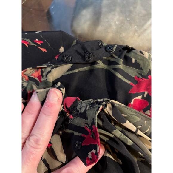 Coldwater Creek Wrap Maxi Skirt Small Floral Print 100% Silk Tropical Cruise - Picture 4 of 8